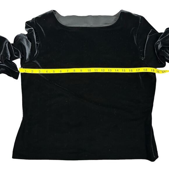 Arianna by Rachel Kaye Black Velour Top Womens Size L Stretchy Wardrobe Basics - Picture 4 of 6